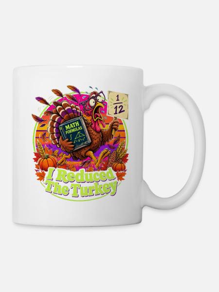 Thanksgiving Mathe Truthahn Panik Nerdwitz - Tasse - Weiß