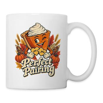 Thanksgiving Perfect Pairing Kürbiskuchen - Tasse - Weiß - Rechts