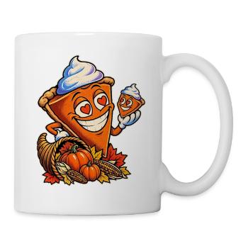 Herbstkuchen-Lächel-Schnitte - Tasse - Weiß - Rechts
