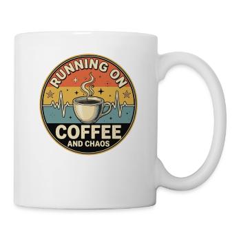 Running On Coffee and Chaos Retro  - Tasse - Weiß - Rechts