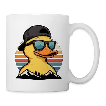 Retro Entenmotiv mit Sonnenbrille - Tasse - Weiß - Rechts