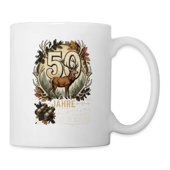 50 Jahre Und Immer Noch Gut In Schuss Jäger  - Tasse - Weiß - Rechts