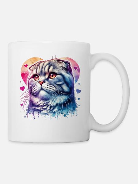 Faltohrkatze - Tasse - Weiß