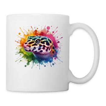 Leopardgecko Motiv - Tasse - Weiß - Rechts