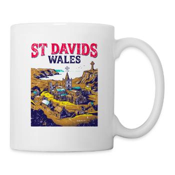 City St Davids Wales Historic Cathedral - Tasse - Weiß - Rechts