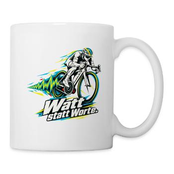 Rennradfahrer Radsport Watt statt Worte - Tasse - Weiß - Rechts