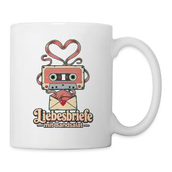 Kassette Mixtape Bandsalat Retro Musikfan - Tasse - Weiß - Rechts