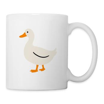 Ente Vogel Illustration Geschenkidee - Tasse - Weiß - Rechts