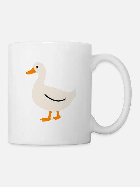 Ente Vogel Illustration Geschenkidee - Tasse - Weiß