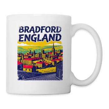 Retro Bradford England City Skyline Sept - Tasse - Weiß - Rechts