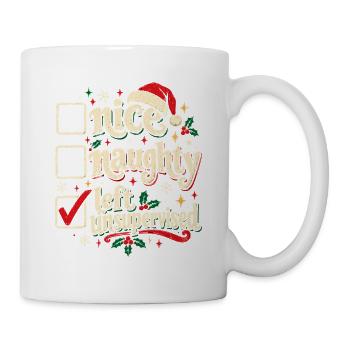 Brav oder Ungezogen unbeaufsichtigt - Tasse - Weiß - Rechts