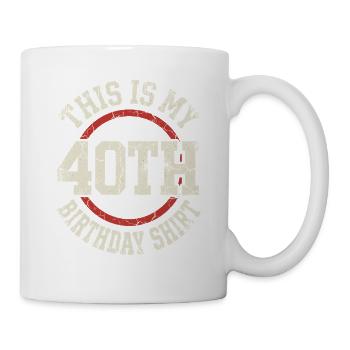 40. Geburtstag Shirt Kreis Logo Stil - Tasse - Weiß - Rechts