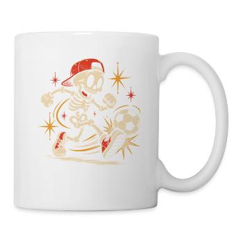 Retro-Skelett im Soccer-Action - Tasse - Weiß - Rechts
