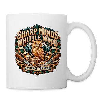 Sharp Minds Whittle Wood Master Of The Grain Owl - Tasse - Weiß - Rechts