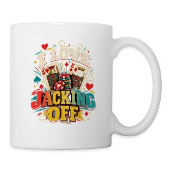 I Love Jacking Off Poker Karten und Spielkarten - Tasse - Weiß - Rechts
