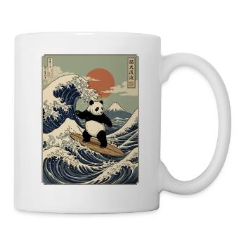 Panda, Surfen, Japanisch, Surfer, Pandabär - Tasse - Weiß - Rechts