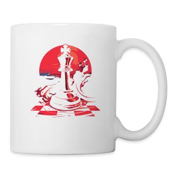90er Schachfigur - Tasse - Weiß - Rechts