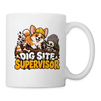 Baugrubenchef Hund - Tasse - Weiß - Rechts