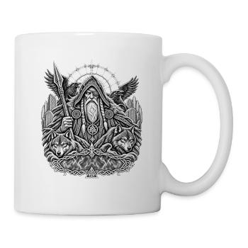  Odin mit Wölfen - Tasse - Weiß - Rechts