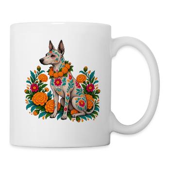 Dia De Los Muertos Hundeskelett Sugarskull - Tasse - Weiß - Rechts