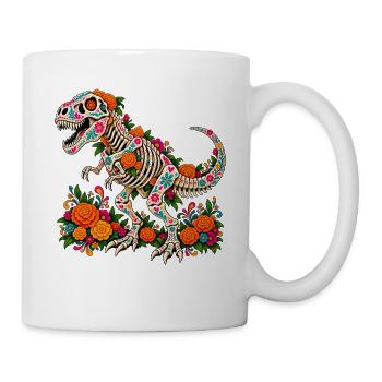 Dia De Los Muertos Dinosaurierskelett - Tasse - Weiß - Rechts
