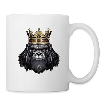 Gorilla Kopf mit Krone - Tasse - Weiß - Rechts