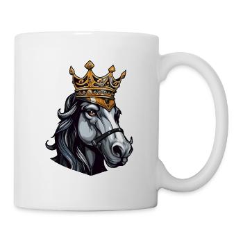 Pferd Kopf mit Krone - Tasse - Weiß - Rechts