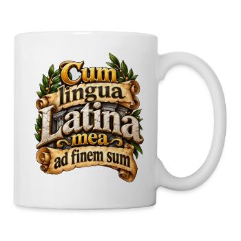 Cum Lingua Latina Schriftkunst - Tasse - Weiß - Rechts