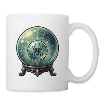 Das Spinnennetz in der Kristallkugel - Tasse - Weiß - Rechts