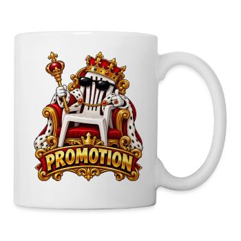 Königspromo: Königlicher Stuhl und Bling - Tasse - Weiß - Rechts