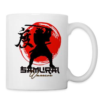 Roter Kreis-Krieger-Silhouette - Tasse - Weiß - Rechts
