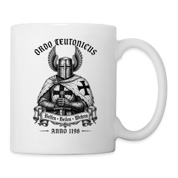 Deutschritter Schwert HEMA Ritter Rüstung Kreuz - Tasse - Weiß - Rechts