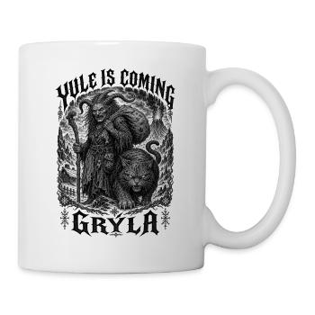 Grýla Gehörnte Winterhexe Isländische Sage Rauhnäc - Tasse - Weiß - Rechts