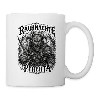 Rauhnächte Perchta Schnitzkunst Glocken Krampus  - Tasse - Weiß - Rechts
