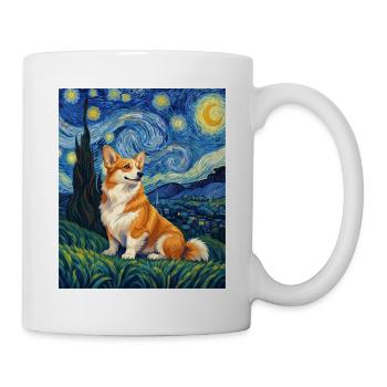 Corgi Sternennacht – lustiger walisischer Corgi-Hundeliebhaber - Tasse - Weiß - Rechts