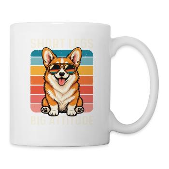 Short Legs Big Attitude – Walisischer Corgi-Hundeliebhaber - Tasse - Weiß - Rechts