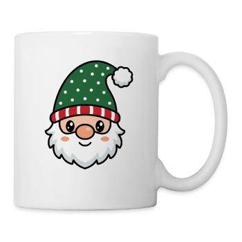 Süßes Kawaii-Gnomgesicht Weihnachtshut-Feiertag - Tasse - Weiß - Rechts