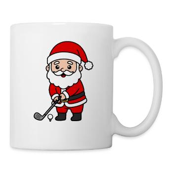 Kawaii Santa Golfing Weihnachtssportarten - Tasse - Weiß - Rechts