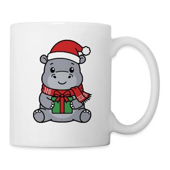Süßer Kawaii Weihnachts-Weihnachts-Weihnachts-Geschenkschal - Tasse - Weiß - Rechts