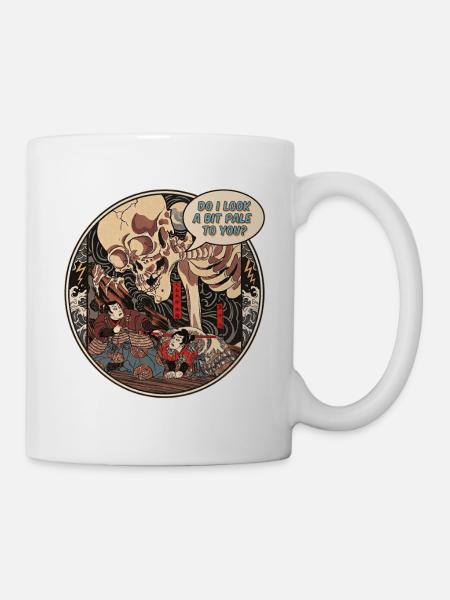 Japanese Skeleton Ukiyo-e Kuniyoshi Parody - Tasse - Weiß