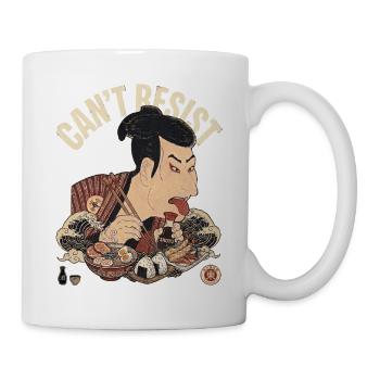 Funny Ukiyoe Sharaku Japanese Food, Ramen, Sushi - Tasse - Weiß - Rechts