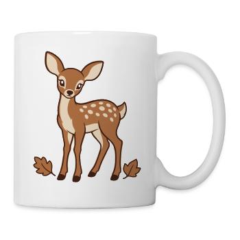 Niedliche Herbstreh-Waldhirsche - Tasse - Weiß - Rechts