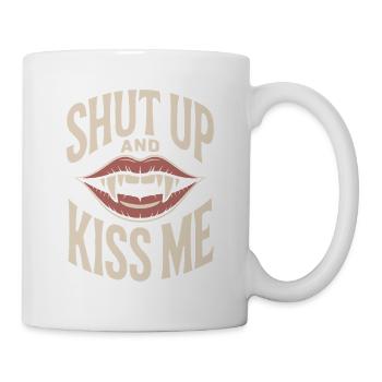 Shut Up And Kiss Me Küss Mich Einfach Valentinstag - Tasse - Weiß - Rechts