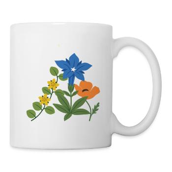 Blumen botanisch Natur Design - Tasse - Weiß - Rechts
