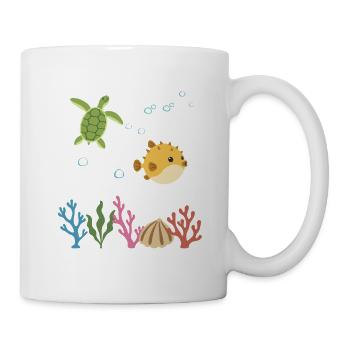 Meeresschildkröte Unterwasser Kinder Meer - Tasse - Weiß - Rechts