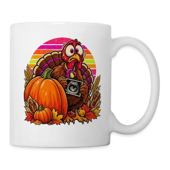 Thanksgiving Truthahn Schwangerschaftsankündigung - Tasse - Weiß - Rechts