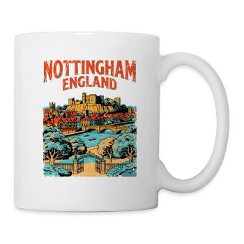 City Retro Nottingham England Castle Travel Sept - Tasse - Weiß - Rechts