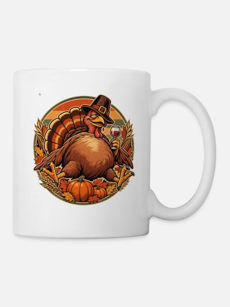 Thanksgiving Truthahn im Fresskoma - Tasse - Weiß