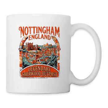 City Vintage Nottingham England Sherwood Outpost - Tasse - Weiß - Rechts