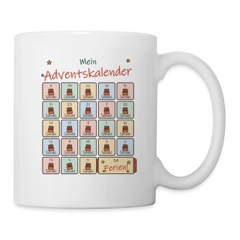 Adventskalender Schoki für Schulkinder - Tasse - Weiß - Rechts